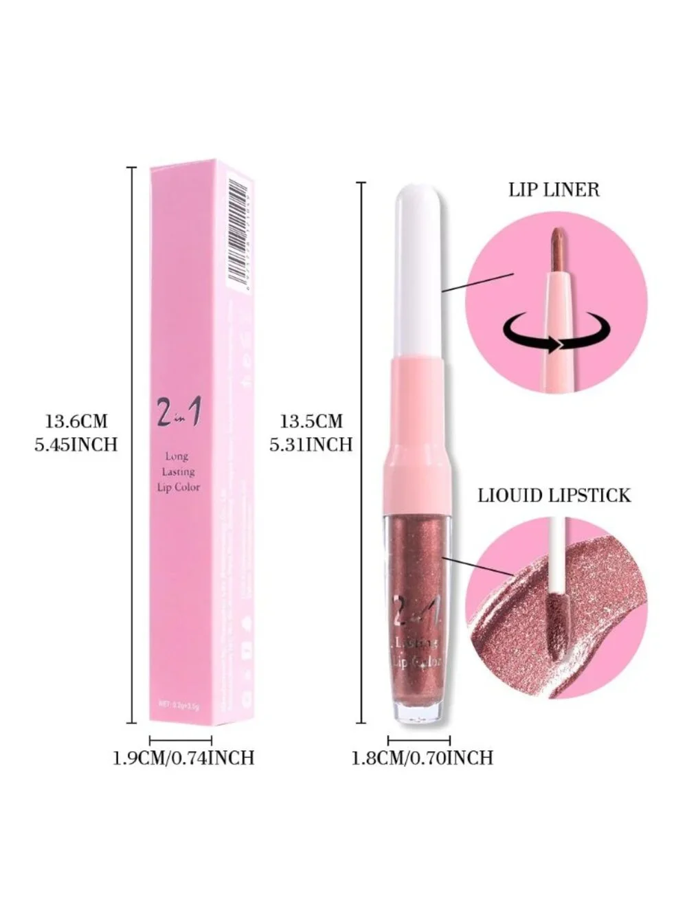 Womens 06# Dark Bronze-Metallic Glitter Liquid Lipstick lippies Lip Gloss